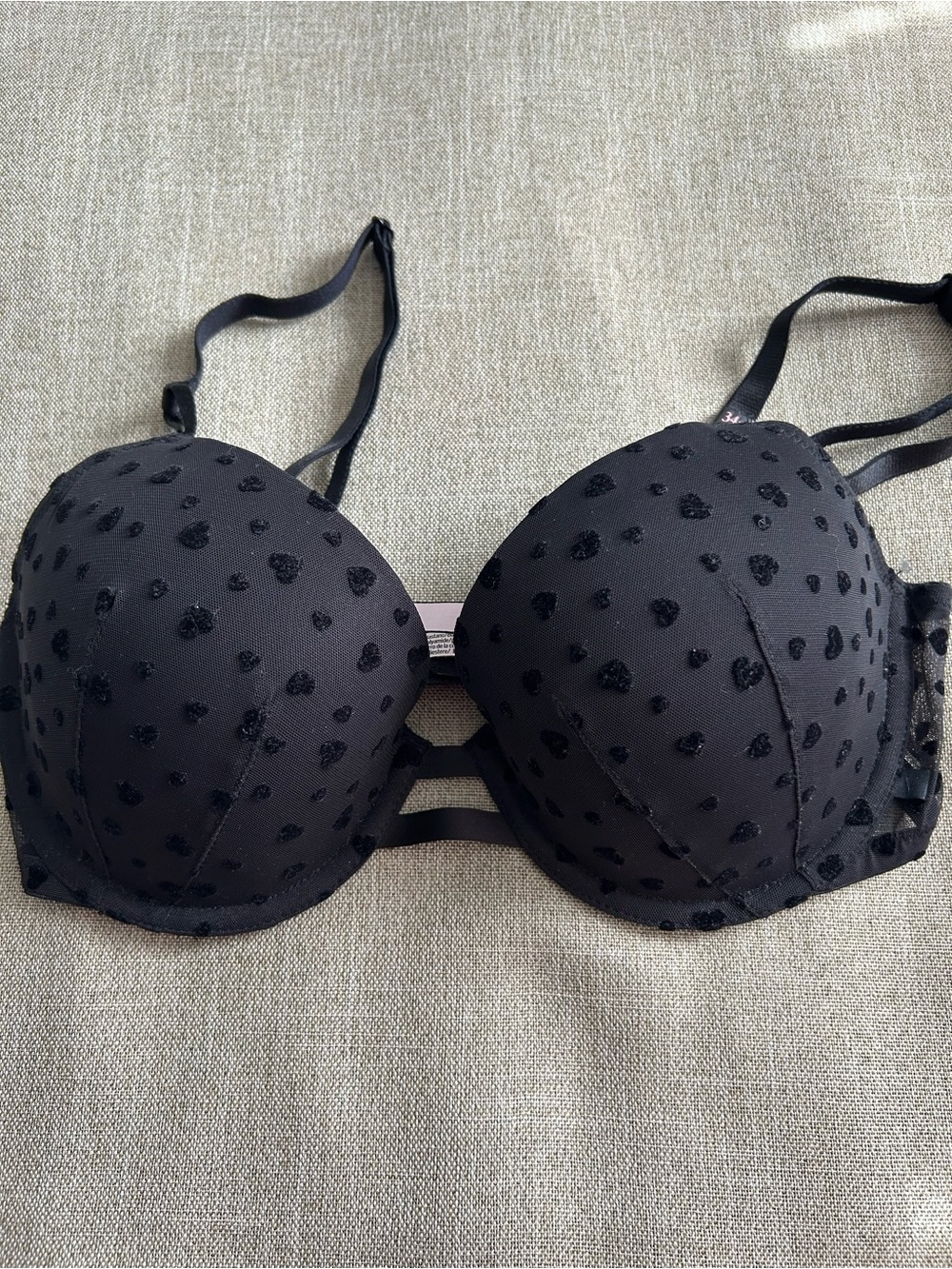 Victoria's Secret Black Heart-Textured Lightly Lined Bra